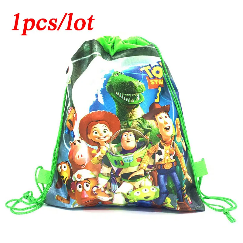 

Disney Toy Story Party Bags For Kids Birthdays Non-Woven Drawstring Gift Bag Kids School Backpack Boy Travel Storage Package 1pc