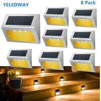outdoor solar deck lights waterproof garden solar wall lamp for fence step stairs patio pathway yard decoration solar lighting