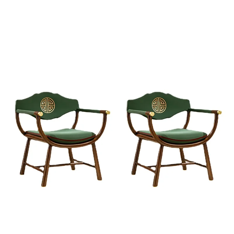 

YL New Chinese Style Ugyen Wood round-Backed Armchair Solid Wood Single Leisure Chair Ming Style Study Furniture: Chair