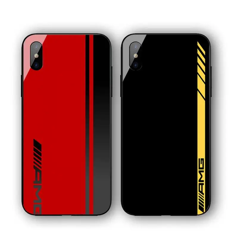 

AMG BENZ Phone Case For Iphone 11 Pro XR XS MAX 8 X 7 6S 6 Plus Tempered Glass Cove Fundas