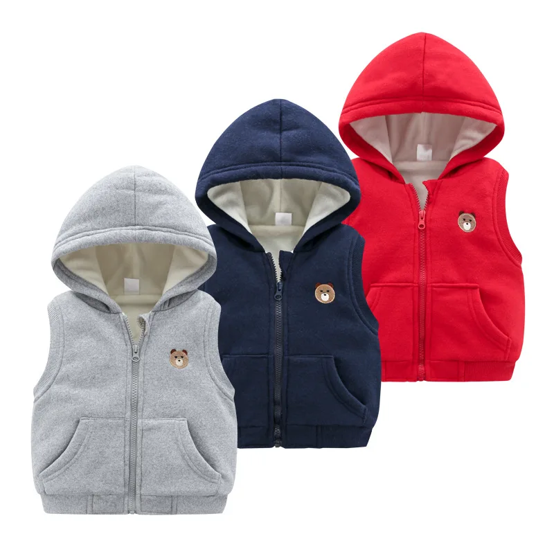 

Hooded Child Waistcoat Zip Kids Fleece Hoodie Vest Warmth Comfort Baby Girls Boys Jackets No-Pilling Children Outerwear 1-7Years