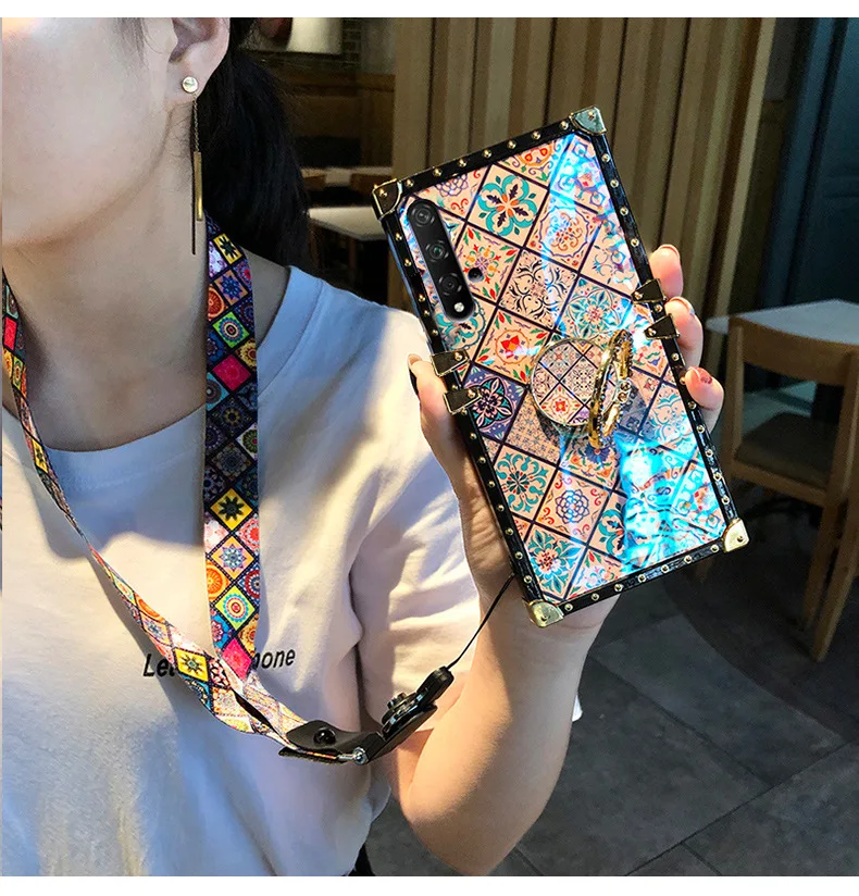Роскошный чехол для телефона SYCASE blu ray с кольцом для iPhone XR X Xs 11 Pro Max 6 6S 7 8 Plus, экзотический чехол в национальном стиле