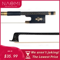 naomi master braided carbon fiber bow 44 violin bow with ebony fleur de lis frog white horsehair performance level