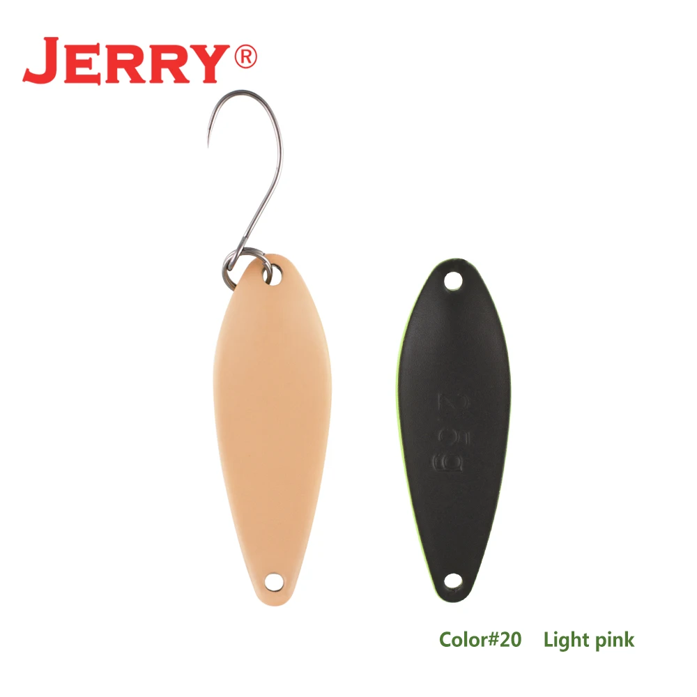 Jerry 1 шт., латунные рыболовные ложки pesca, яркие цвета, высокое качество, безделушки, форель, ложка, рыболовные приманки - Цвет: Light pink