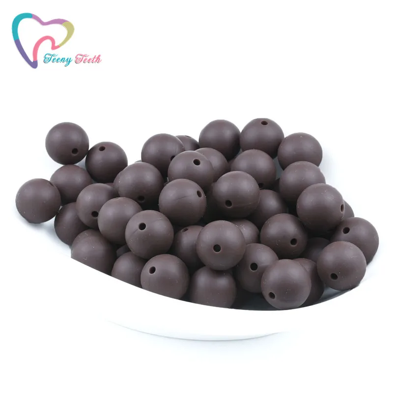 10 PCS Chocolate Brown Silicone Hexagon 14-17 MM Beads Baby Teether Geometric DIY Necklace Teething Toys | Украшения и аксессуары