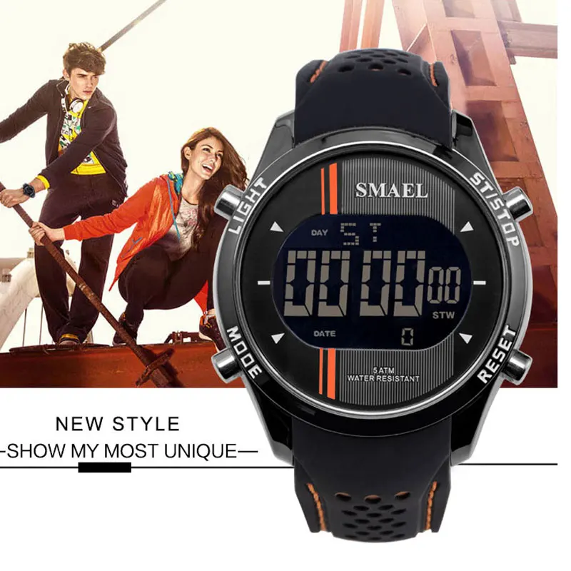 

Часы наручные мужские водонепроницаемые 5 бар, модные простые светодиодные цифровые спортивные электронные, 2020