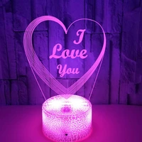 valentines day gift 3d led night light lamp 16 colors change room decor i love you lights gifts for women wife girlfriends
