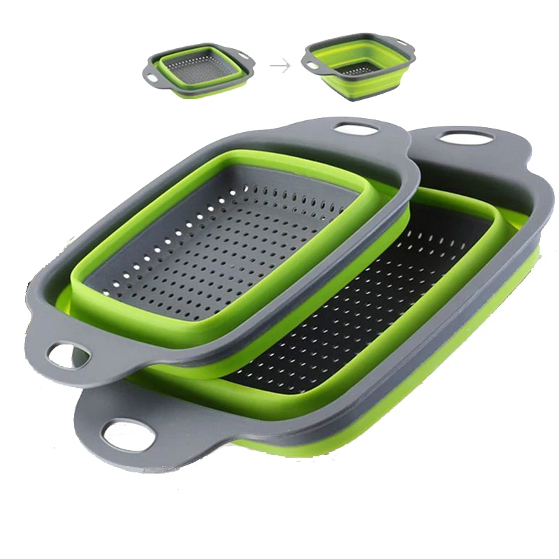 2 шт./компл. кухонные принадлежности посуда гаджеты складной силиконовый дуршлаг