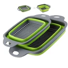 Кухонные принадлежности 2 шт.набор, приборы, складной силиконовый дуршлаг, корзина для мытья фруктов и овощей, сито, кухонные товары