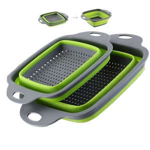 Кухонные принадлежности 2 шт.набор, приборы, складной силиконовый дуршлаг, корзина для мытья фруктов и овощей, сито, кухонные товары