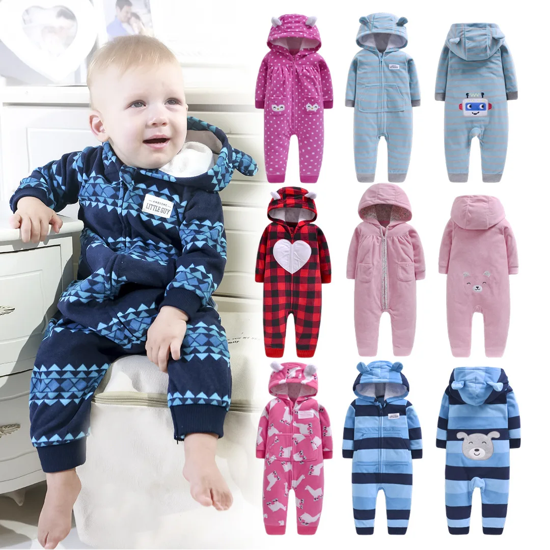 Комбинезон детский флисовый на молнии с капюшоном |