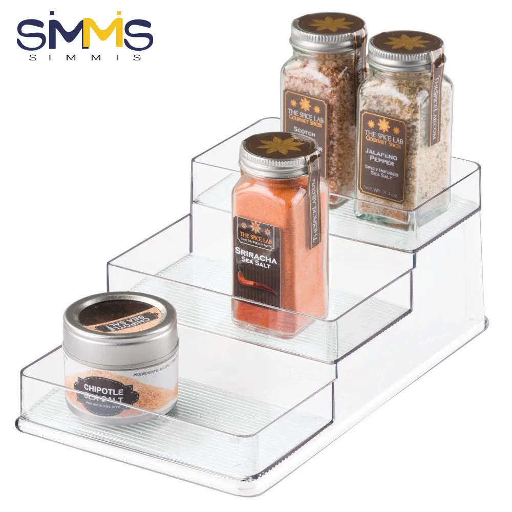 simmis spice rack storage ladder seasoning holder kitchen pantry step shelf organizer cabinet collection acrylic 3 layer free global shipping