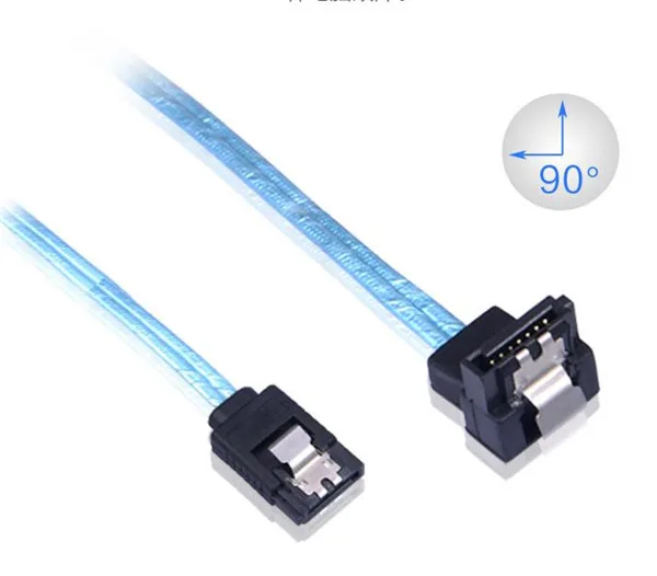 Günstig 100PCS SATA 3 Kabel 90 Grad Winkel SATA III Kabel 6 GB/s Daten SATA 3,0 Kabel Für SDD HDD Blau 40CM