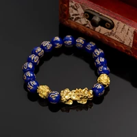 lucky feng shui obsidian crystal beads pixiu bracelet for men women bring wealth brave troops beaded wristband couple bracelet