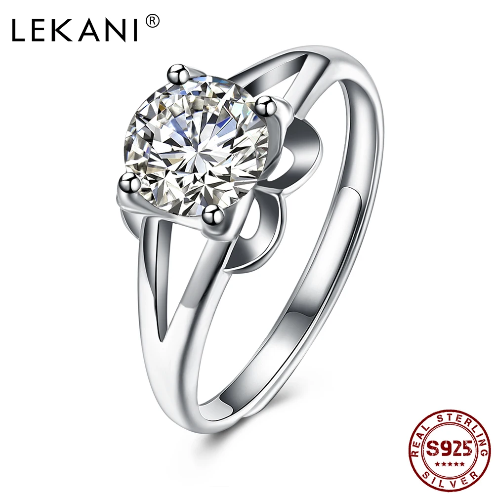 

Кольцо женское из серебра 925 пробы с фианитами, Круглый Сияющий пробы