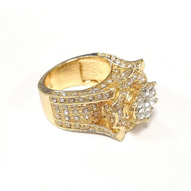 gold ring Золотое кольцо, мужские свадебные кольца для женщин, обручальное кольцо, женское кольцо, Bague Femme, роскошные ювелирные изделия, Anel Masculino Anillos O5N988 - Цвет основного камня: gold ring