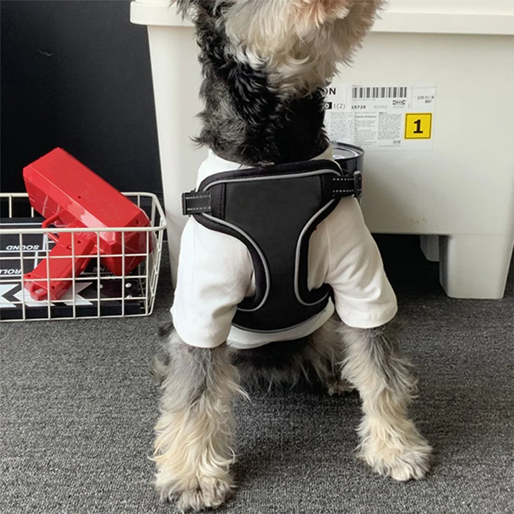 

Fashion Letter Dog Harness Leash Set Dog Vest Harnesses Red Black Walking Out Leading Rope Maltese Arnes Dogs Pets Supplies