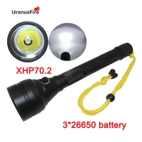 xhp70 2 led diving flashlight waterproof underwater 100m scuba torch built in 326650 battery rechargeable xhp70 2 dive light