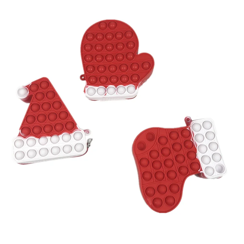 

New Popper Sensory Silicone Push Bubble Stationary Storage Bag Coin Purse Toy 2021 wallet Children's new keychain