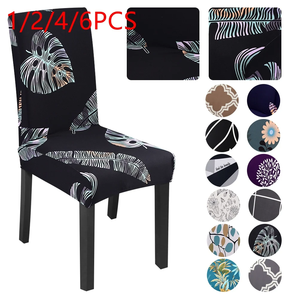 1/2/4/6 шт. с цветочным принтом чехол для кресла дома Обеденный эластичные чехлы на