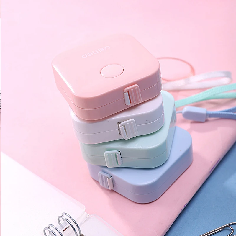 Lovely Candy Color Ruler Cute Macaron Tape Measure Box Portable Fashion Design School Office Rulers Stationery Supplies