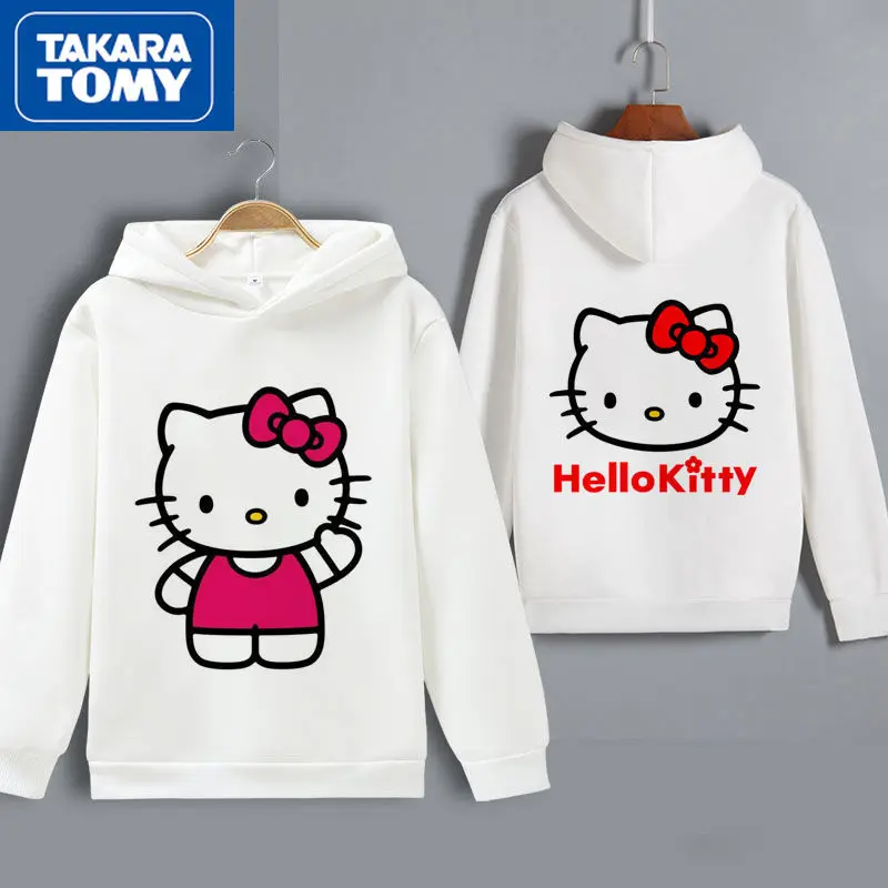

Takara Tomy Autumn and Winter Fashion New 2021 Cartoon Hello Kitty Cute Hooded Plus Velvet Warm Sweater