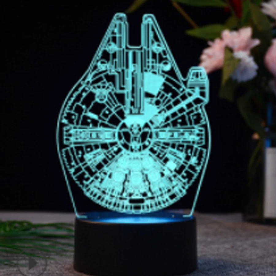 

Creative gift Smart Home 3D desk lamp USB colorful touch bedroom bedside led NightlightA683