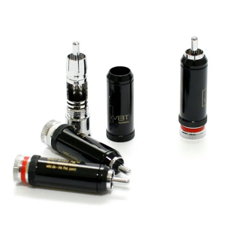 

Rhodium Plated Lotus Plug Fever Audio Signal Cable Connector HiFi Audio Terminal RCA Head Hi end Silver Color 0102Ag