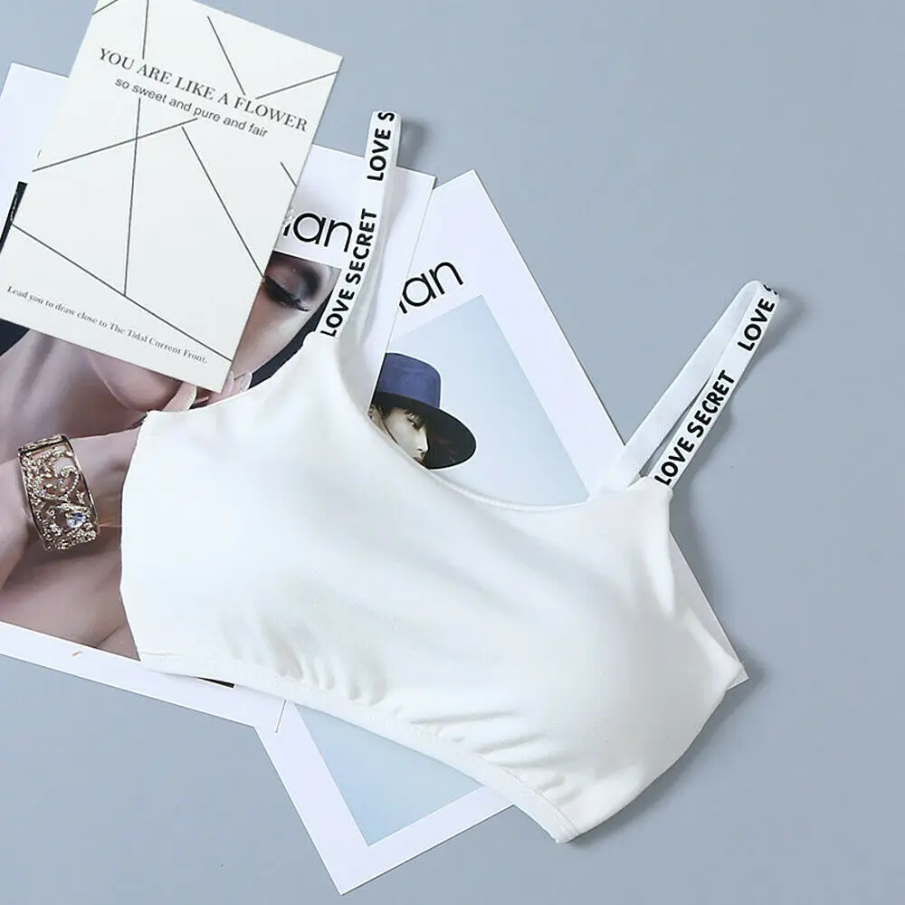 

New English Letter Wrap-around Back Underwear Back Buckle and Chest Pad Cotton Fashion Girl Vest Strapless Bra Comfortable Daily