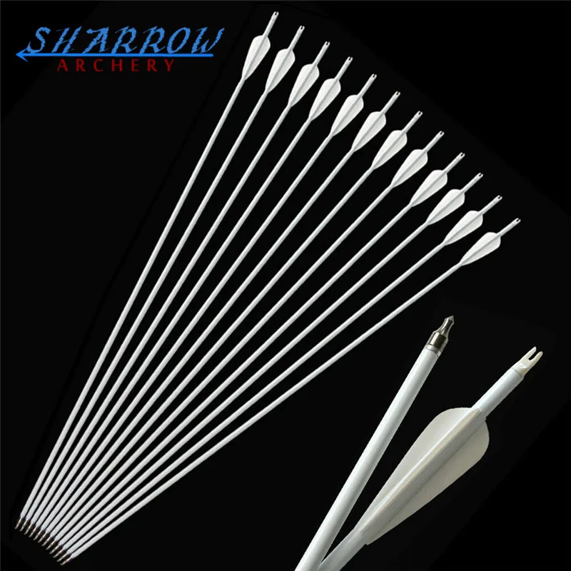 

6/12pcs 32" Archery Carbon Arrows Spine 500 Target Hunting Carbon Arrow For Compound Recurve Bow Hunting Shooting Accessories