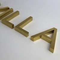 built up channel letter mirror golden 3d signage polished channel letter easy mounting store shop lounge boutique durable