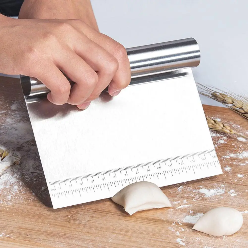 

Steel Cake Scraper Pastry Cutters Baking Cake Cooking Dough Scraper Fondant Spatulas Edge DIY Baking Decorating Tools