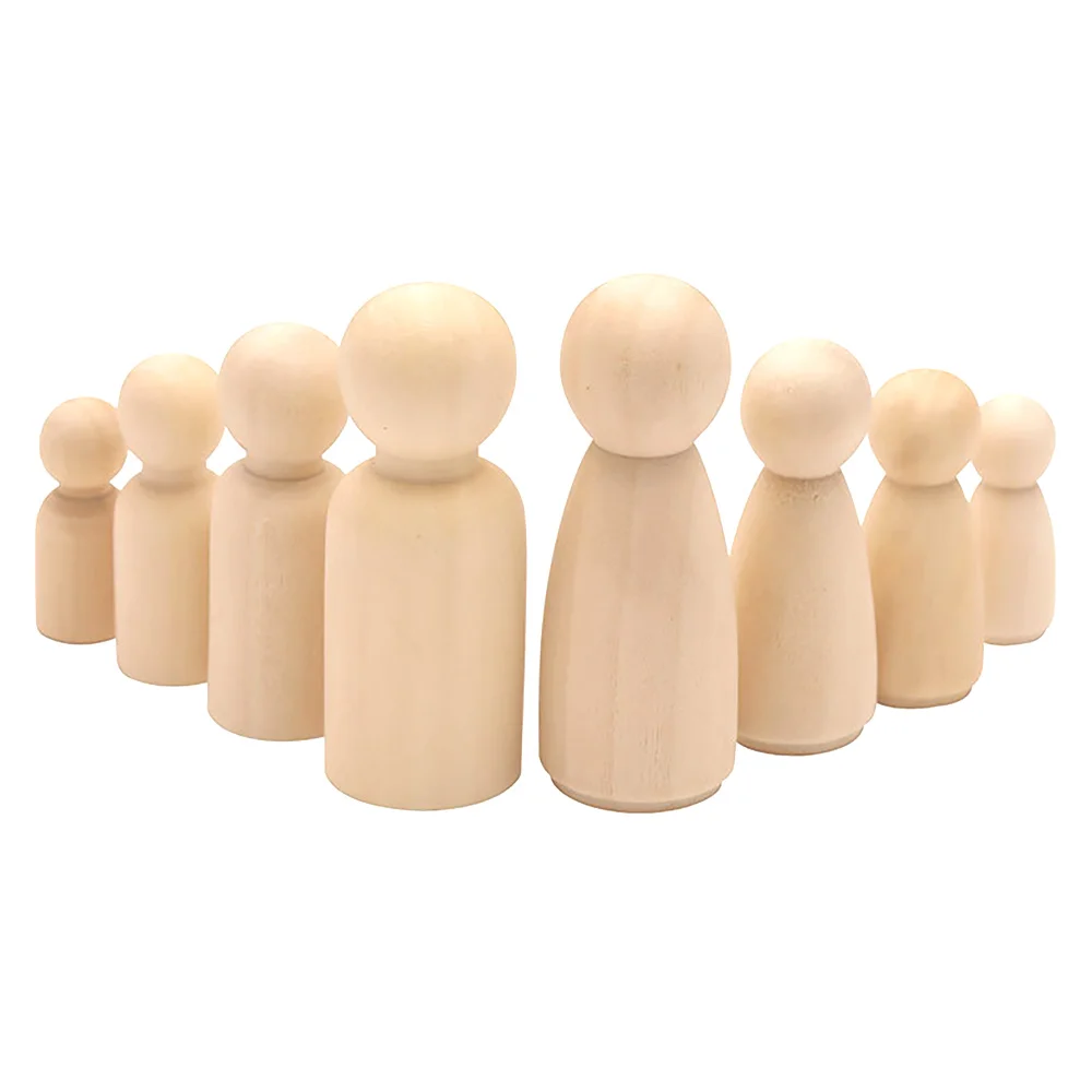

New 50pcs Boy And Girl Wooden Peg Dolls Unpainted Figures DIY Arts Crafts Supplies Kids Baby Toys Christmas Home Decorations