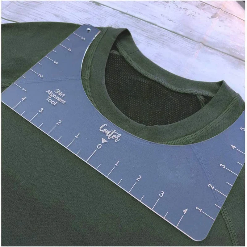 

2Pcs T-Shirt Alignment Ruler for Guiding T-Shirt Design, Fashion Center Design Rulers with Size Chart