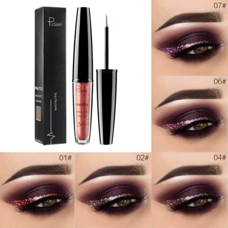 Pudaier блестящая подводка для глаз 16 цветов водостойкая жидкая фотография