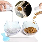 Нескользящая устойчивая миска для кошек с подставкой, миска для воды для кошек, одинарная и двойная миска для домашних животных, продукт кормушка для собак