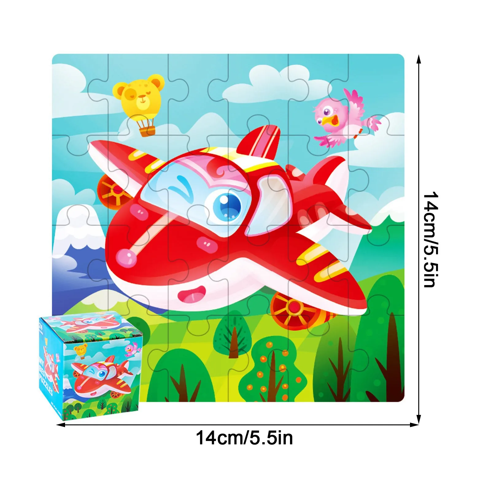 

3D Wooden Puzzle Cartoon Police Car Plane Kids Cognitive Jigsaw Puzzle Early Learning Educational Baby Puzzle Toys for Children