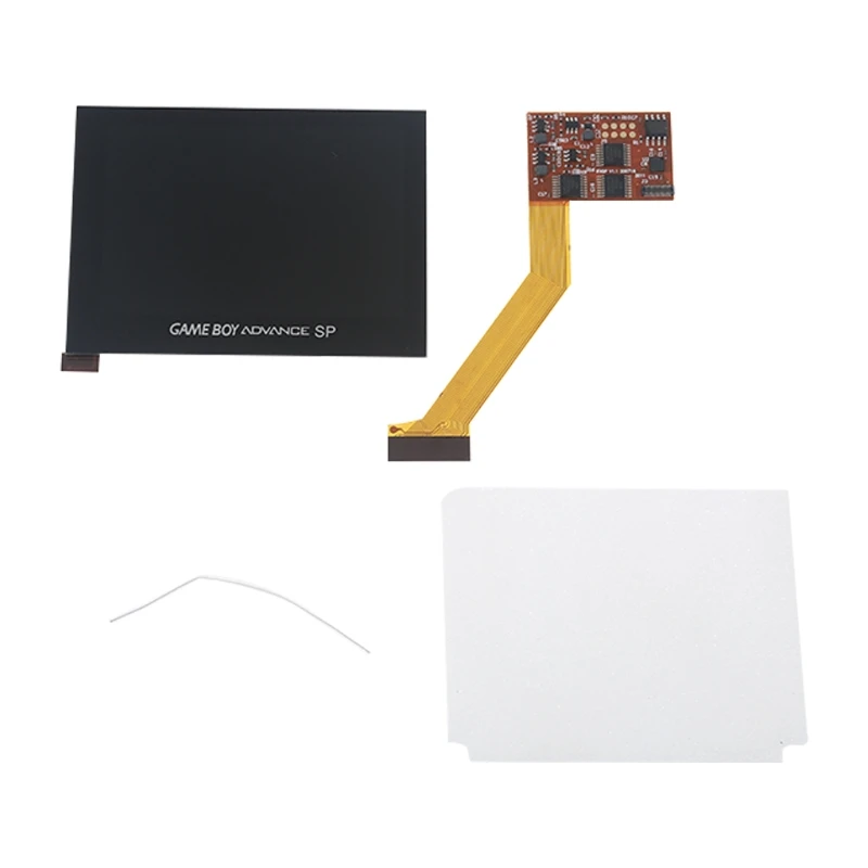 

LCD Screen Backlight Kit 5-level Brightness for GBA SP Backlit Set Includes Ribbon Cable &Screen Lens Panel&Accessories