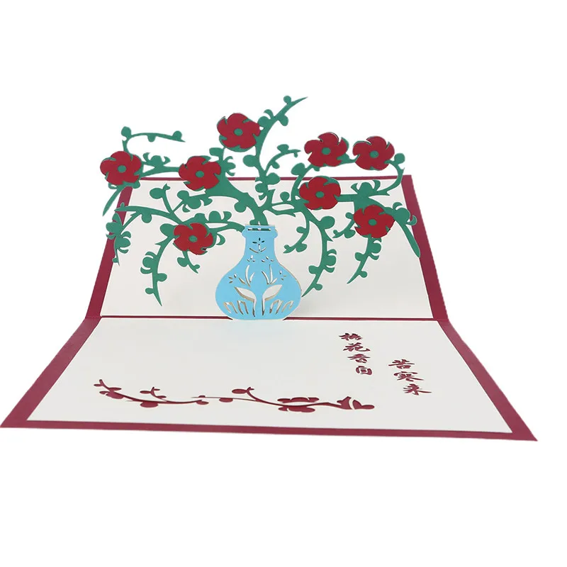 3D Pop Up и рисунком в виде птичек-оригами Бумага лазерная резка трусы для девочек с