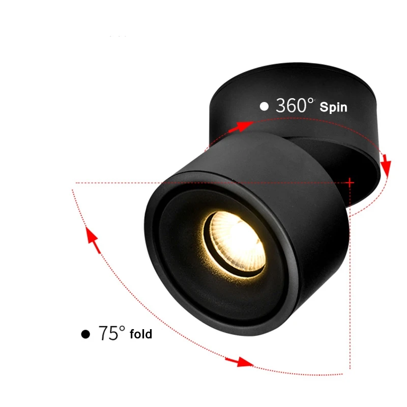 

[Outernlux]Surface Mounted Downlight COB LED Spotlights Ceiling Lamp Foldable And 360 Rotatable Background 7W/10W/15W