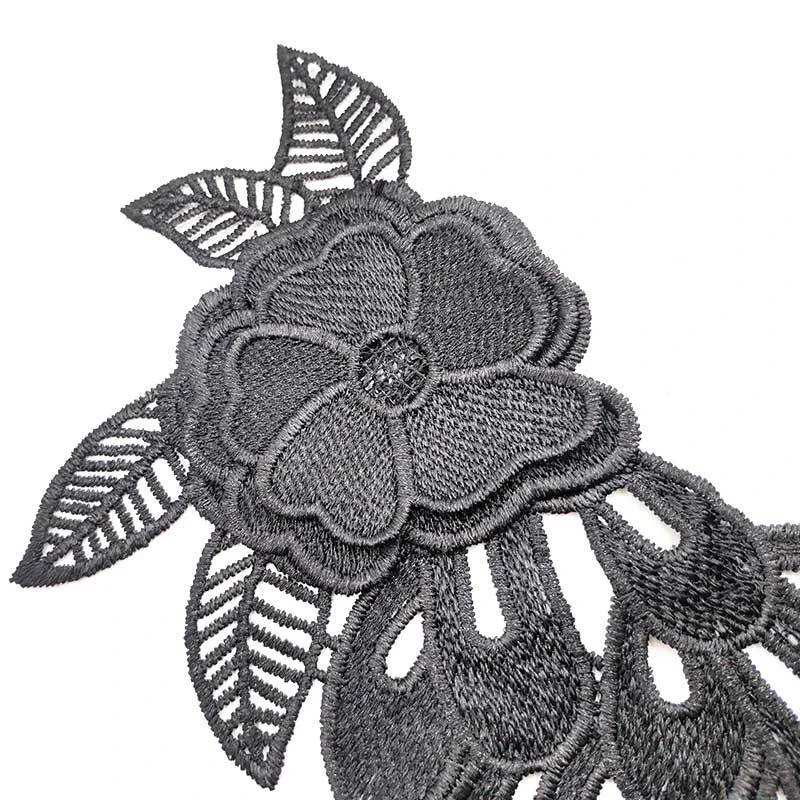 1 пара хлопчатобумажная кружевная ткань вышитая аппликация вырез воротник для