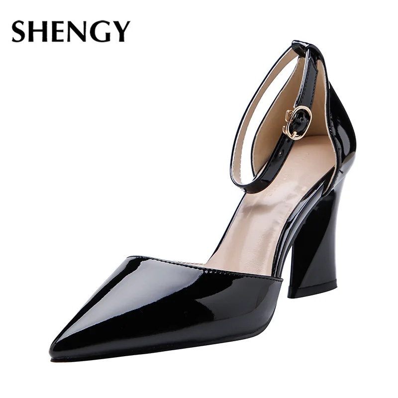 

Women Sandals 2021New Office Gradient Color Fashion 8Cm High Heels Women Luxury Design Pumps Pointed Toe Buckle Strap High Heels