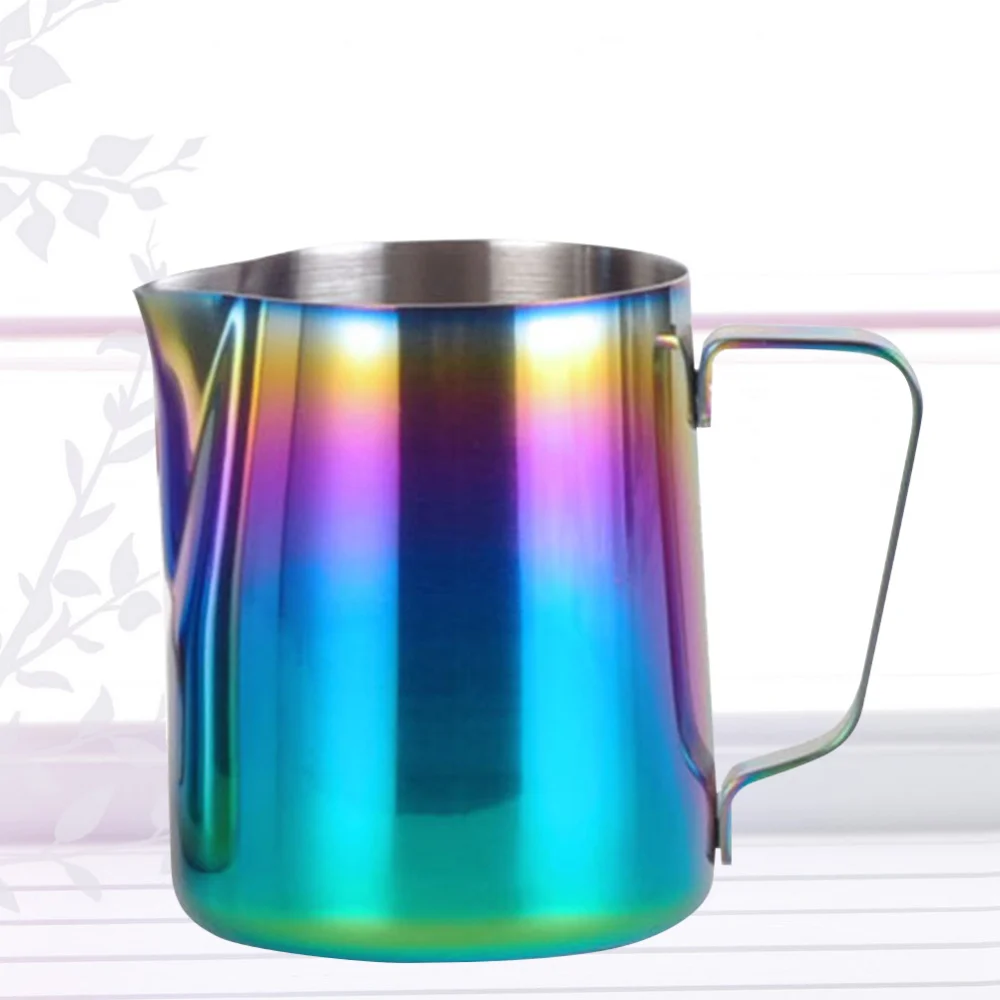 

1 Pc Stainless Steel Colorful Pitcher Latte Art Practical Eagle Mouth Design Frothing Pitcher Creamer Frothing Pitcher