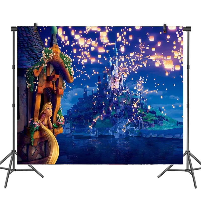 Тканевый фон для фотографирования детей с изображением героев Диснея принцесс