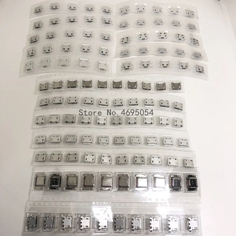 120 шт. 10 каждого для 12 видов разъемов Micro USB 5-контактный разъем коннектор micro usb samsung