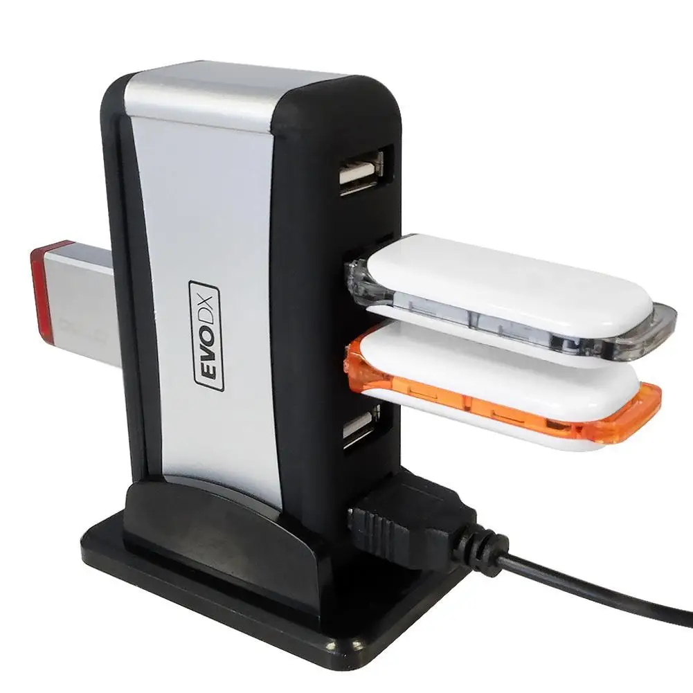 Вертикальный 7-Порты и разъёмы USB 2,0 usb-хаб высокого Скорость один основание сиденья и семь Порты usb-хаб сплиттер с Питание черный