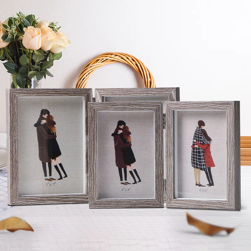 

Creative three-dimensional folding photo frame setting table Nordic conjoined 7-inch combination photo frame