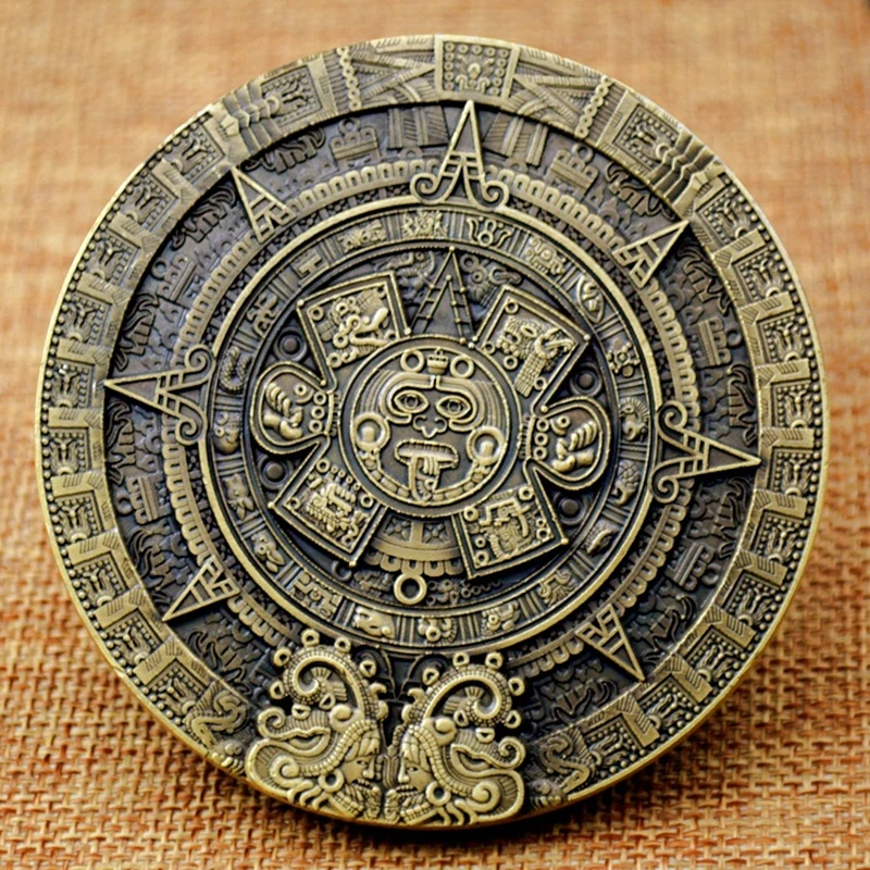 Ацтекский календарь Mayan памятные монеты мексиканская пирамида искусство