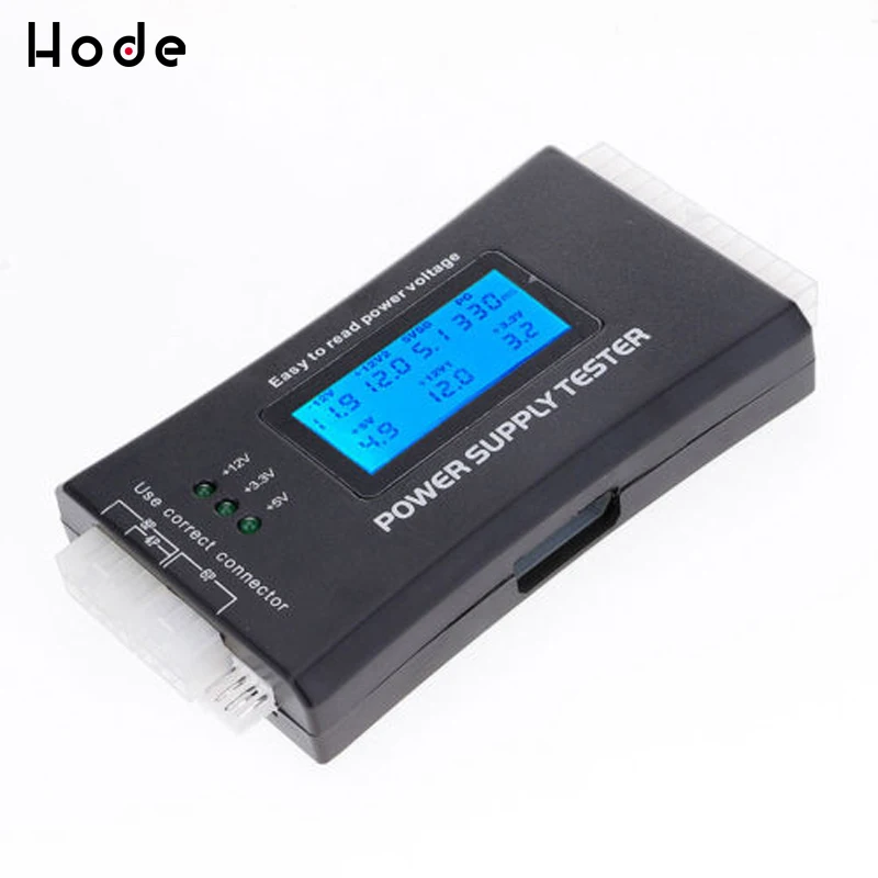Цифровой ЖК-дисплей пк компьютер 20/24 Pin тестер источника питания Проверка