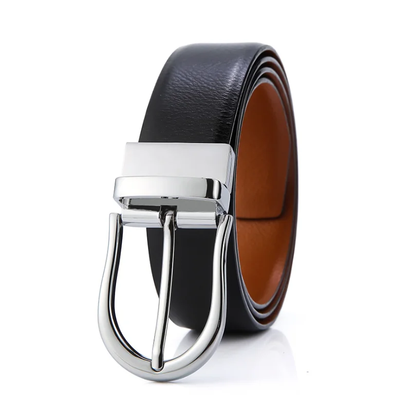 Для мужчин из натуральной кожаный ремень для платья реверсивный